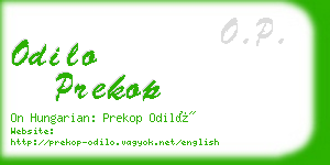 odilo prekop business card